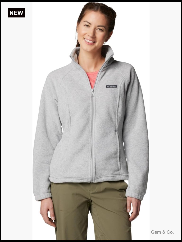 Full Zip Fleece Jacket With Zippered Pockets Warm Winter Coat